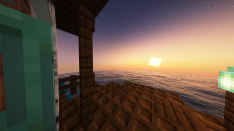 Вечерний закат в майнкрафте - это нечто!